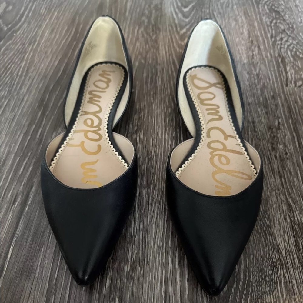 Sam Edelman Black Rodney d’Orsay Pointed Flats, Size 5
